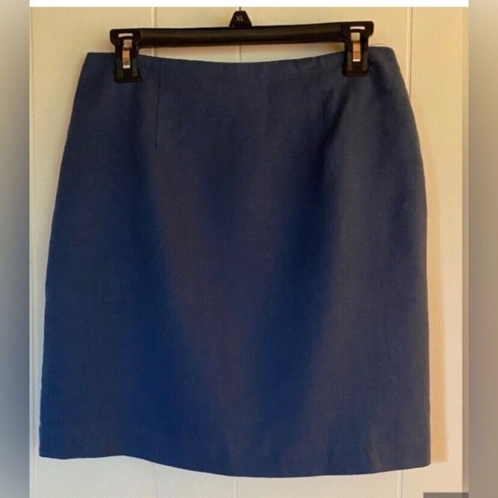Rafferty Skirt Women’s 11 Blue Linen Blend Mini Vintage USA